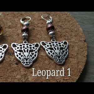 Leopard, Alloy, Glass Bead, Lever Back Earrings